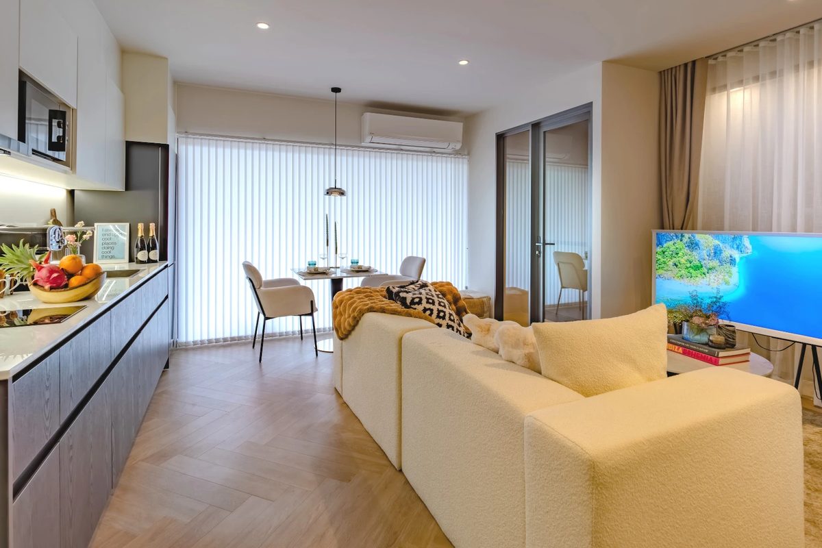 The Zero Bangtao — show apartment kitchen and dining area